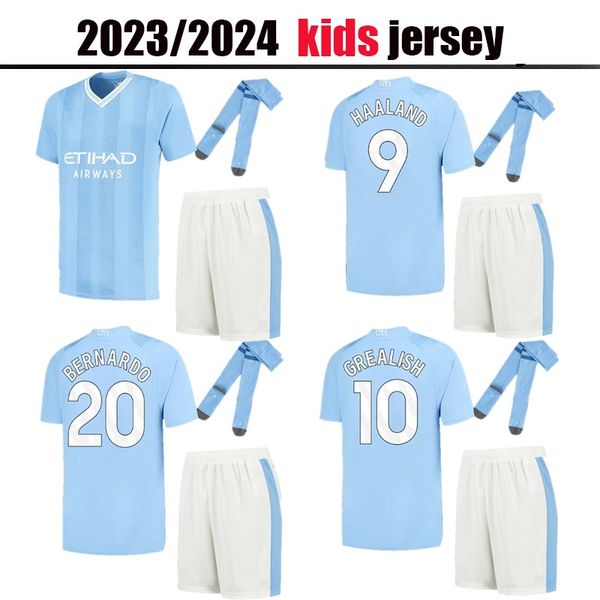 

23 24 haaland soccer jerseys grealish de bruyne foden mans cities mahrez phillips bernardo 2023 2024 j. alvarez stones football shirt men ki, Black