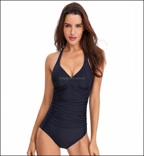 

swim wear swimming equipment sports outdoors one piece swimsuit womens solid color er belly back cross drop delive dh4f31702980