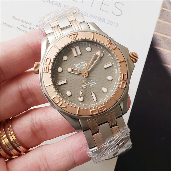 

steel ring between gold automatic men's watch super luminous business atmosphere watch, Slivery;golden