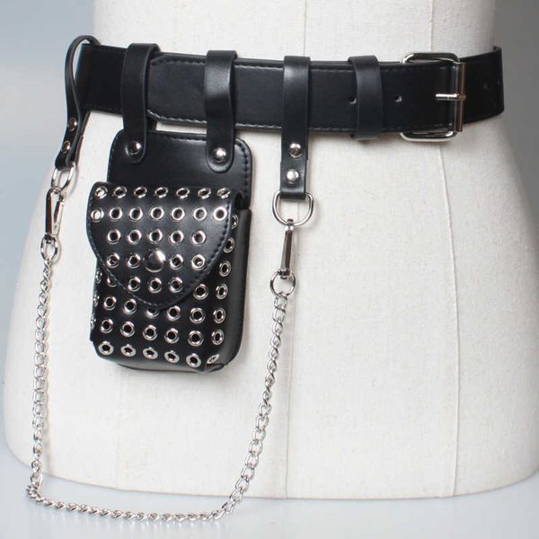 

belt bag gothic fanny packs waist bags rivet women s fashion mini style packaging decoration sweater ins 230523