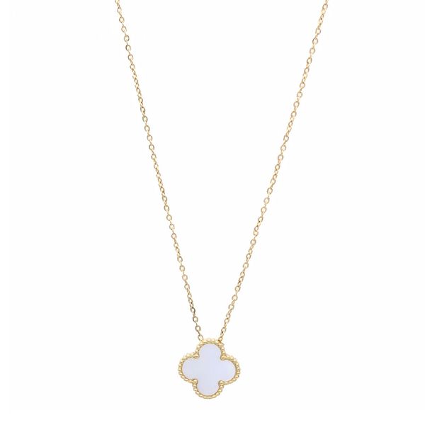 

designer pendant necklaces for women elegant 4/four leaf clover locket necklace highly quality choker chains designer jewelry 18k plated gol, Silver
