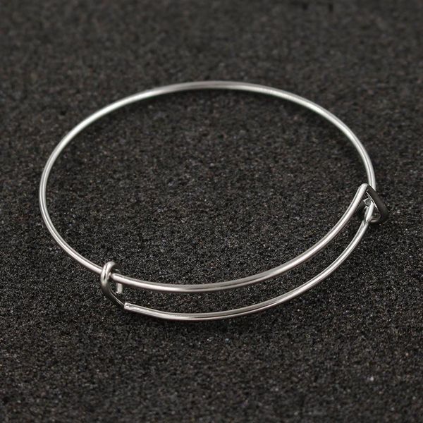 

bangle fnixar 1.6mm wire stainless steel expandable bracelet base adjustable blank bangle diy charm bracelets bangles 50 piece/lot, Black