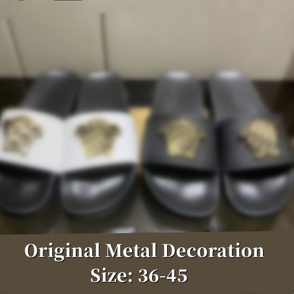 

original fashion mens slide slippers womens designer shoes luxury slides 2023 summer fashion wide flat slipper men and women sandals slipper, Black