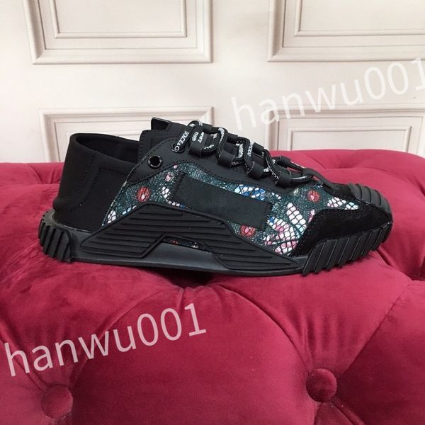 

new luxury designer casual shoes mens vintage trainers striped sneakers women fashion shoes lace-up platform sneaker, Black