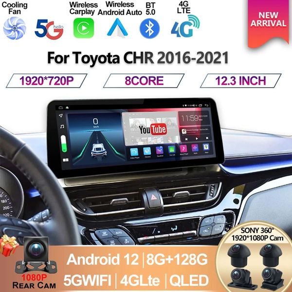 

12.3 inch for toyota chr 2016-2021 wide screen android 12 car video player 2din radio stereo multimedia carplay head unit 128g-3