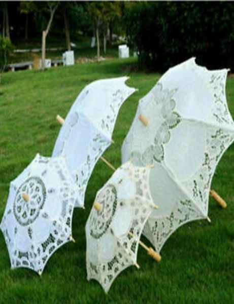 

fans parasols elegant vintage umbrella victorian lace manual wedding bride parasol for shower accessories1613099, White