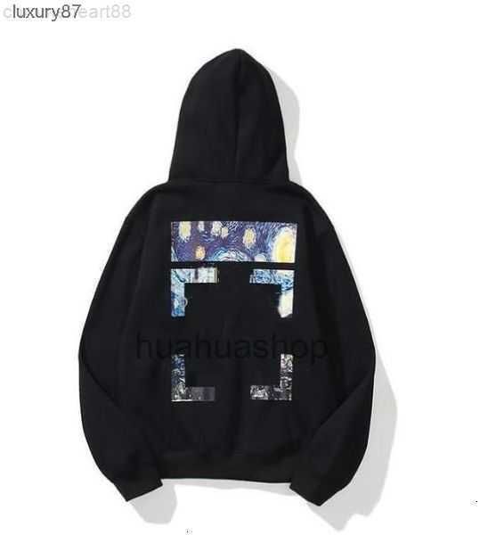 

2023 %60 off style trendy fashion popular sweater painted arrow crow stripe loose hoodie men's and women's t-shirts offs white ver, Black