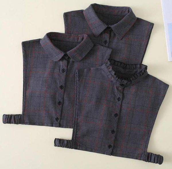 

bow ties plaid cotton fake collar lapel blouse sweater female detachable shirt false women stand collars decoration3261775, Black;gray