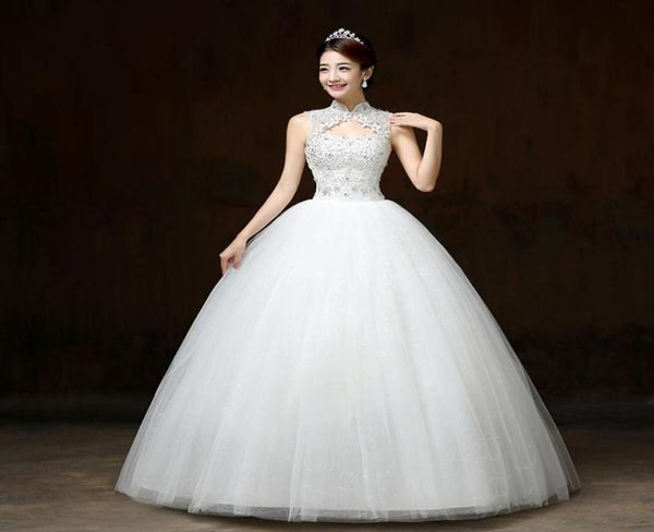 

100 real po customizd 2017 new style lace wedding dress korean style simple chinese high wedding gowns vestido de noiva9557435, White