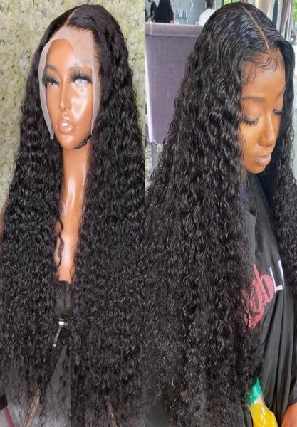 

extensions black 360 13x6 lace deep frontal wig brazilian loose water wave curly human hair wigs for women glueless9754408