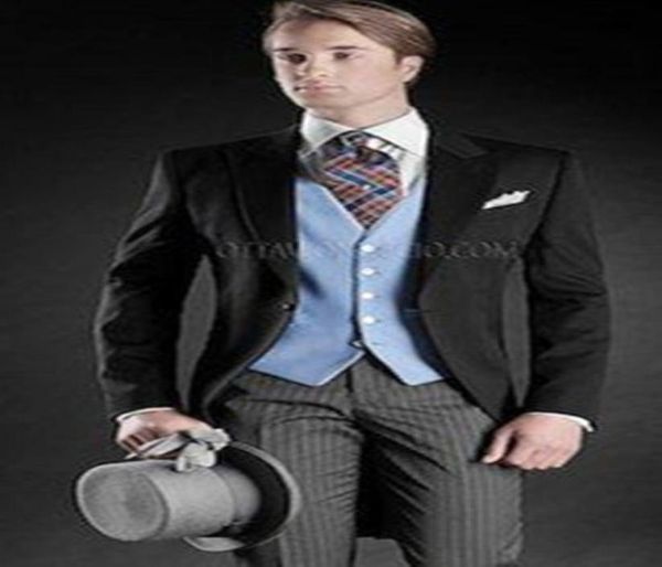 

classic groom wear black groomsmen one button groom tuxedos peak lapel men suits weddingpromdinner man blazerjacketpantstiev4557052, Black;gray