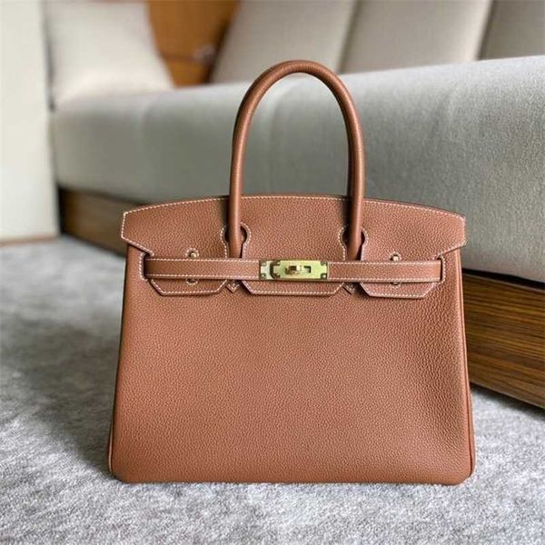 

tote birkin bag h erme handmade bk25 original litchi grain togo calfskin portable platinum women's zc