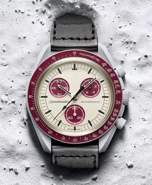 

bioceramic planet moon men's watch leisure sports watch military design full-featured quarz timekeeping watch designer mission mercury, Slivery;brown