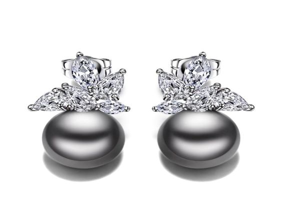 

fashion stud earrings with simulated gray pearl oorbellen drop whole women earring statement jewelry6896429, Golden;silver