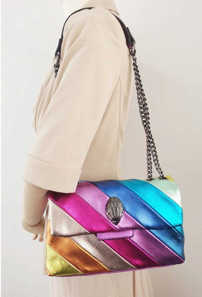 

evening bags eagle head kurt geiger bag rainbow women handbag jointing colorful cross body patchwork clutch new fashion