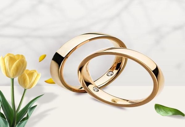 

real solid gold couple rings 18k rose gold natural diamond engagement rings for women and man custom ring whole with certifica4676640, Silver