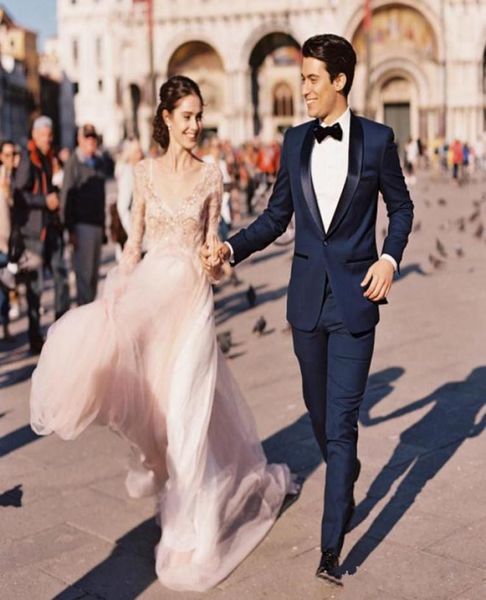 

new custom slim fit men suits for wedding groom blazer 2 piece prom wear man suitsjacketpants 6188952478, Black;gray