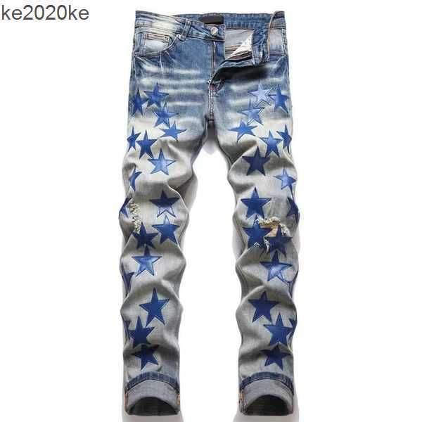

2023 designer mens jeans hip-hop fashion zipper hole wash jean pants retro torn fold stitching brand hip hop denim pants 2b2f, Black
