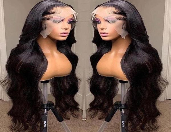 

black 220 body 13x4 hd transparent frontal human s for women 32 inch loose wave lace front wig tremy1094153