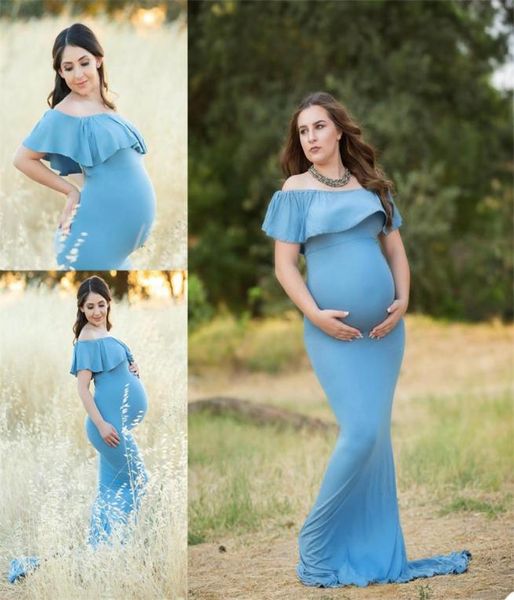 

sky blue night robes maternity dress for poshoot or babyshower po shoot lady sleepwear bathrobe sheer nightgown9844677, White