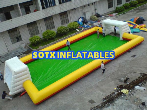 

2021 inflatable football pitch soap football field for sale