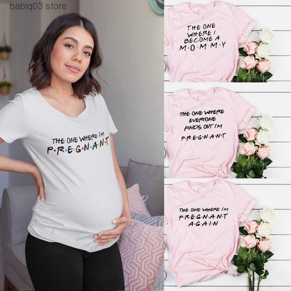 

maternity tees the one where i' pregnant shirt baby announcement t-shirt for pregnancy shirt clothing plus-size short sleeve pregnant, White