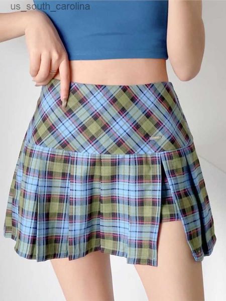 

skirts tall waist side split skirts short skirt pleated skirts of female summer wardrobe prevention a word a61 l230522, Black