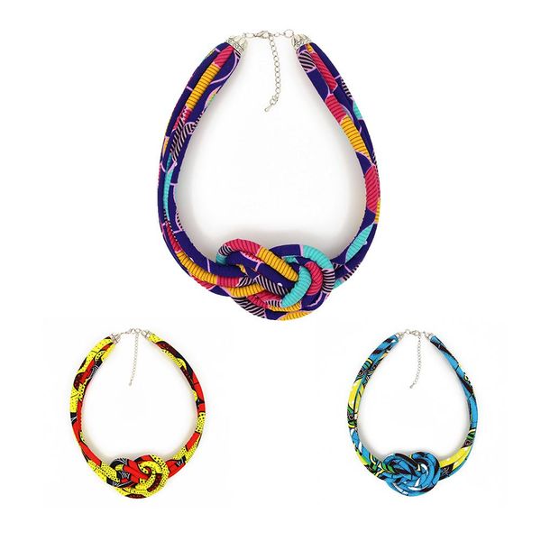 

necklaces kpacota necklace ankara choker handmade ethnic jewelry exaggerated love design color bright printing batik fabric woman gifts, Silver