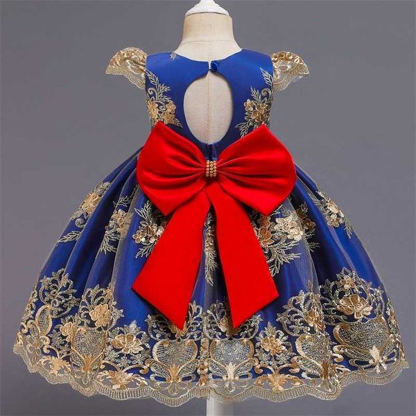 

girl's fancy girls elegant wedding dress children's birthday clothing princess party dresses for 4-10 yrs vesidos g220523, Red;yellow