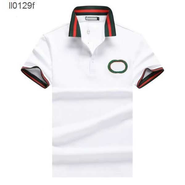 

designer mens polo shirt luxury brand breathable quick drying short sleeve simple lapel button business casual versatile summer t various st, White;black