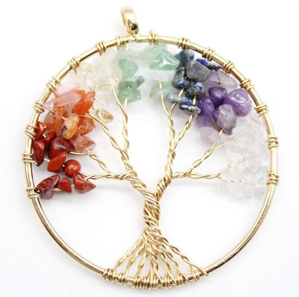 

other 7 chakra quartz natural stone 50mm tree of life pendulum pendant for jewelry making reiki healing crystal necklaces pendants
