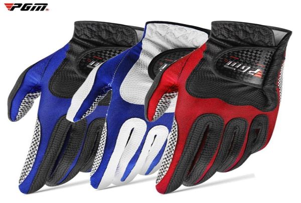 

golf gloves men 3 color left right hand breathable anti slip elastic premium pu leather glove for golfer gift white blue red 220716573828, Black