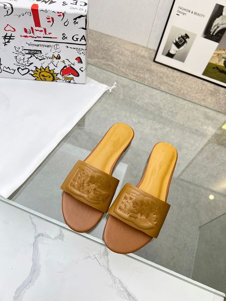 

beach slippers classic flat heel summer lazy designer fashion cartoon big head flops leather lady slides women shoes l bath ladies 0516, Black
