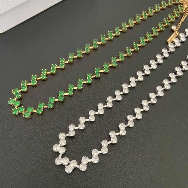 

necklaces european and american shiny irregular zircon necklace, Silver
