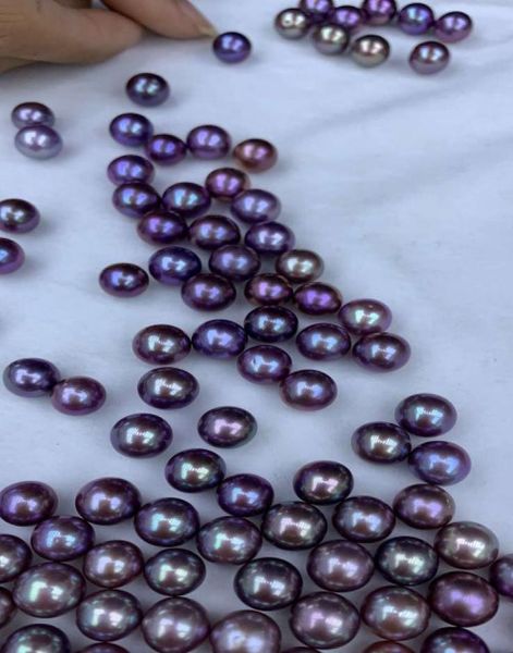 

charming 910mm freshwater nucleated lavender round pearl edison loose violet pearls2919390, White