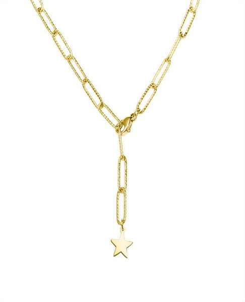 

fashion stainless steel with gold plated star choker necklace1801018, Golden;silver