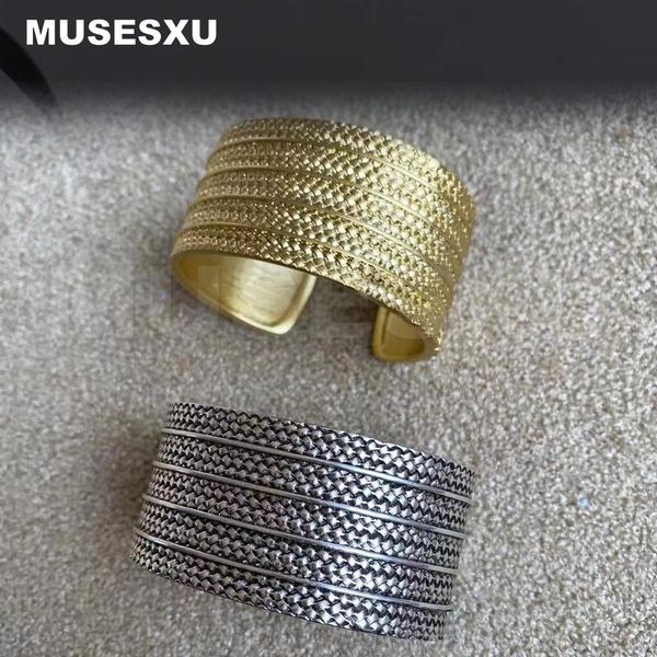 

bangle 2022 jewelry accessories luxury brand braided wide open bracelet for men's women's party gifts, Black
