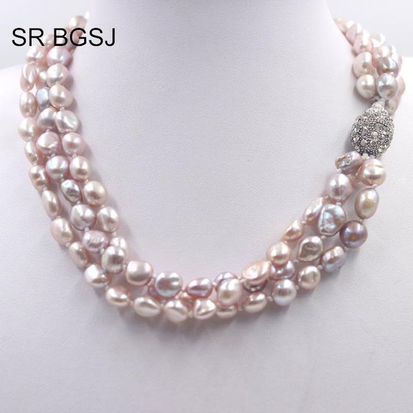 

necklaces more colors woman jewelry nearly reborn baroque pearl beads knot necklace 810mm 18", Silver