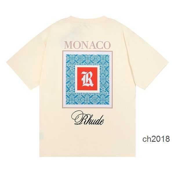 

desinger rhude t shirt brand mens shirts men women 100%cotton clothings hip hop tees us size s-xxl lror, White;black