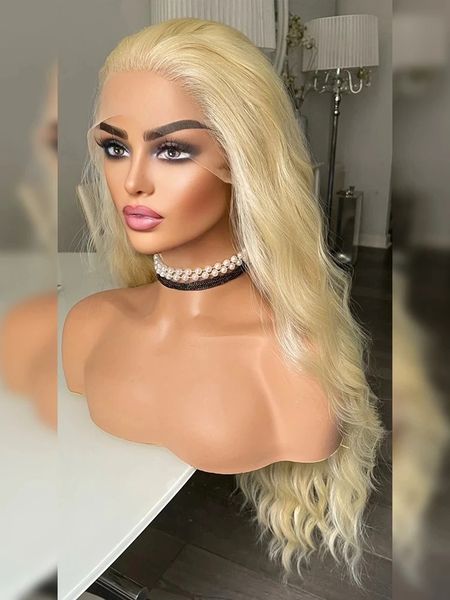 

613 blonde wig synthetic lace front wigs for women part long body wave front lace wig natural hairline cosplay daily, Black