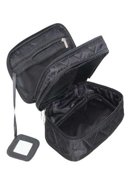 

mihawk double layer cosmetic bag with a mirror travel organizer functional makeup pouch toiletry brush vanity case accessories for7604040