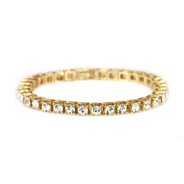 

jewelry hip hop single row diamond bracelet men's fashion jewelry, Golden;silver
