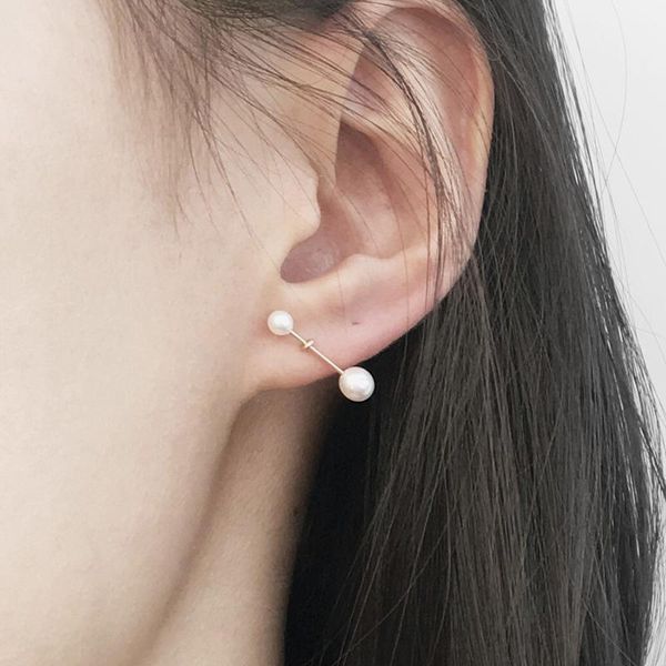 

knot gold filled/925 silver natural pearl earrings handmad pearl jewelry oorbellen minimalist brincos boho piercing women earrings