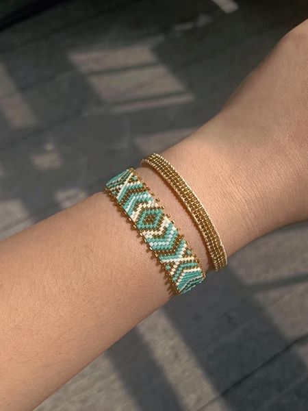 

bangle yuokiaa geomrtric miyuki bracelets for women luxury sets handmade woven fashion boho friendship turkish lucky evil eye bracelets, Black