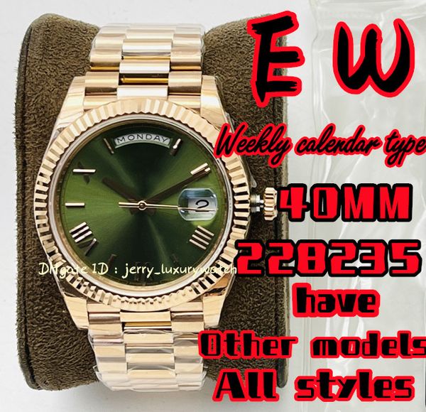 

ew 228235 week log type luxury men's watch 40mm, sapphire mirror, calendar 2.5x magnifying glass, 2836 automatic chain movement, fast c, Slivery;brown