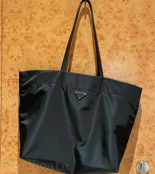 

leather shopping bag letter re nylons tote bag saffiano triangles big handles enameled triangles street solid color accessories graceful bla