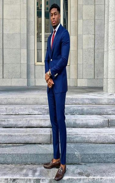 

handsome dark blue men suits slim fit one button 2 pieces groom tuxedos notched4986678, Black