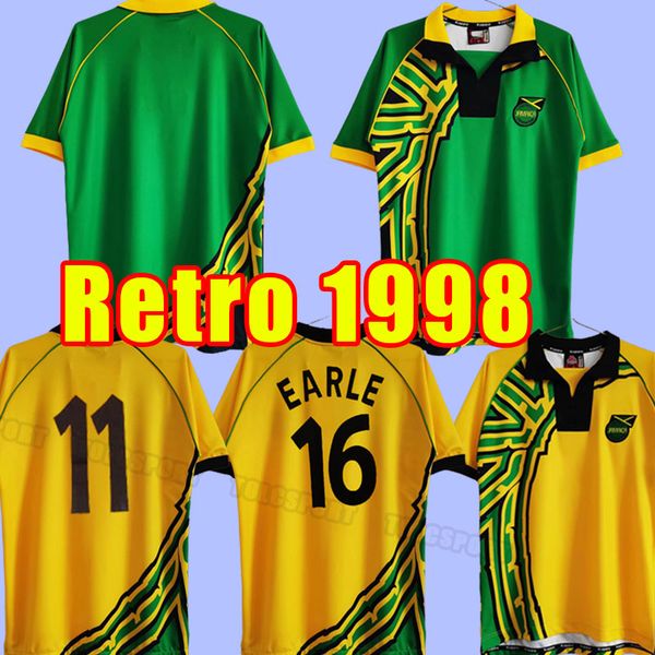 

soccer 97/98 jamaica jerseys retro whitmore earle powell gayle williams boyd 1998 football shirts size s-xxl reggae boyz gardner sinclair br, Black;yellow
