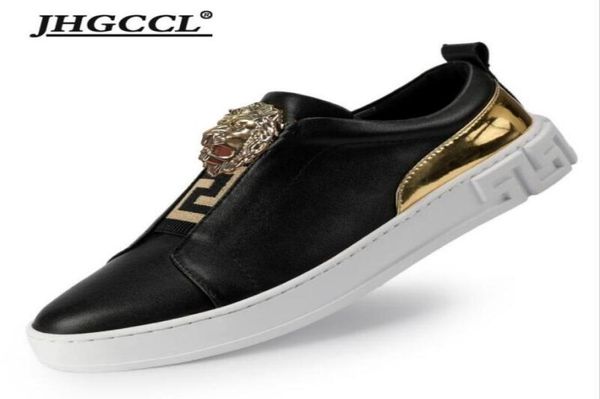 

men039s shoes cowhide flats women039s sports with bold metal accessories boots6859593, Black