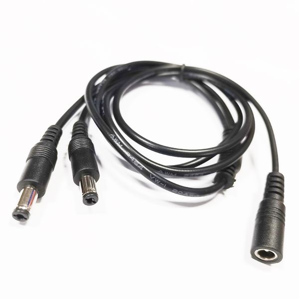 

dc 5.5x2.1mm 1 female to 2 male splitter power adapter cables for cctv camera about 1m / 5pcs